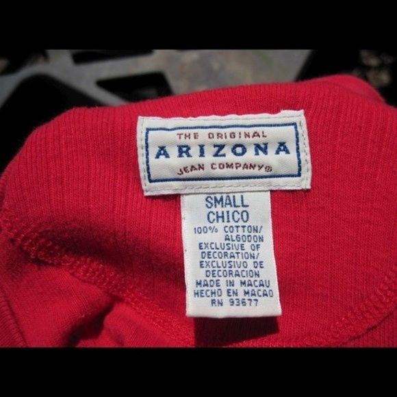 Long Sleeve Warm Arizona Jean Co Embroidered Logo Red Shirt Small Buttons Cotton - Picture 6 of 6